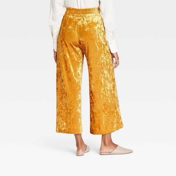 A New Day Pants Mid-Rise Wide Leg Ankle Velvet Pull-On - Picture 3 of 4